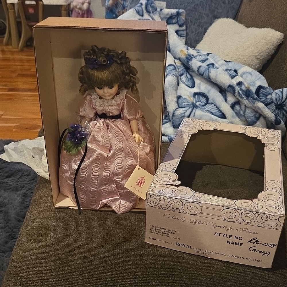 Pink Porcelain Doll with Box